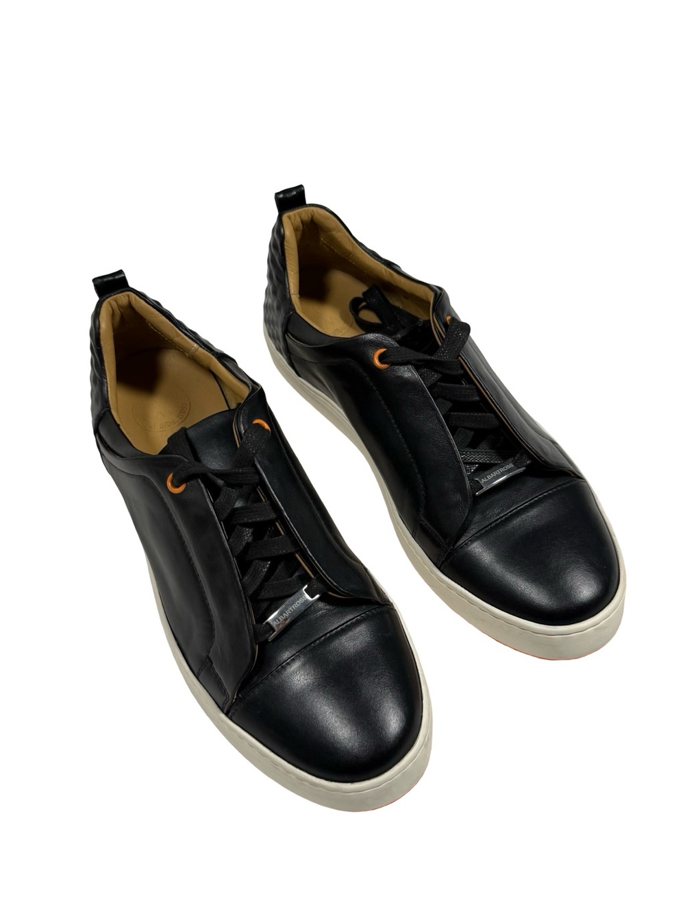 Royal Albartross Black Leather Italy Golf Shoes Vibram Womens US 8 EU39 Luxury